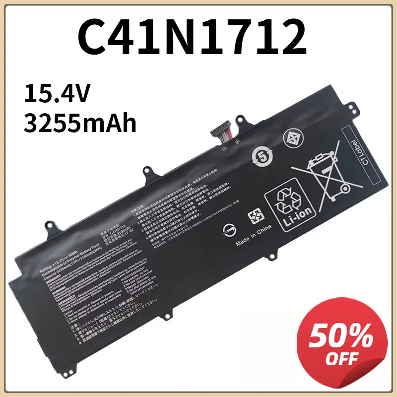 3255mAh 15.4V C41N1712 Laptop Battery For ASUS GX501 GX501Vl GX501GI GX501G GX501GM GX501GS GX501VSK GX501VS-XS710B200-02380100