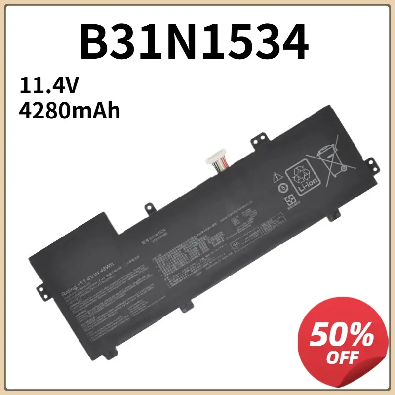 B31N1534 Laptop Battery for Asus Zenbook U5000 UX510 UX510UW UX510UW-1A UX510UW-RB71 UX510UW-CN044T UX510UX-1A UX510UX-CN020T-BE