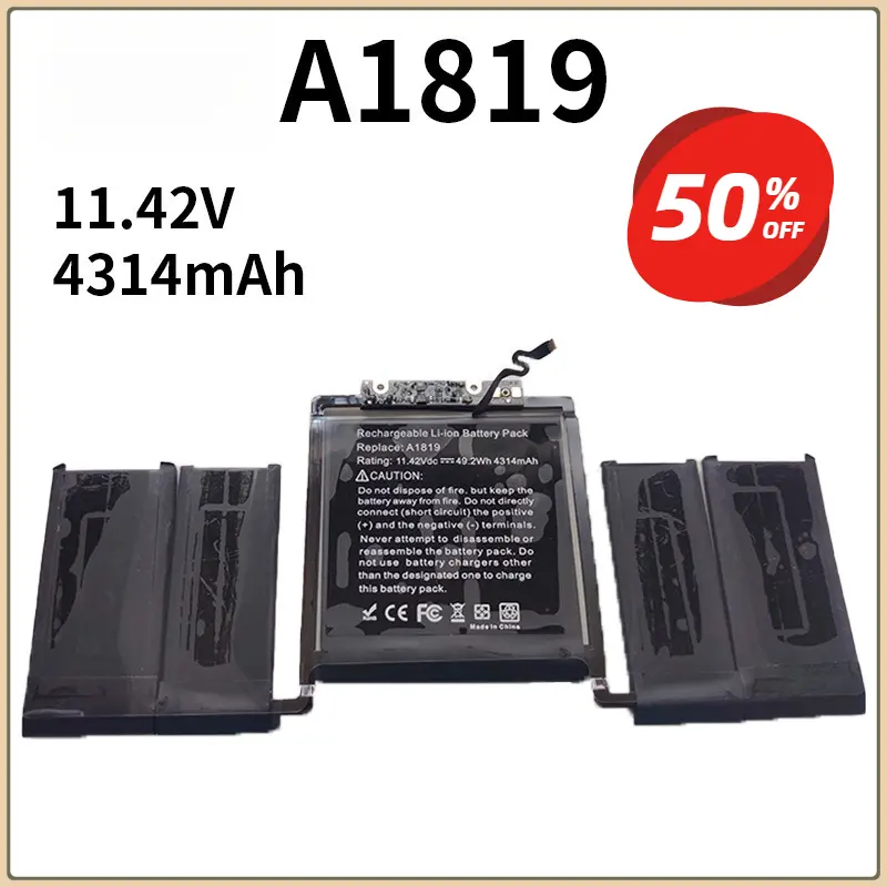 A1819 Battery for Apple MacBook Pro 13'' Touch Bar (Late 2016 Mid 2017) EMC 3071 EMC 3163 MLH12LL/A MPXV2LL/A 49.2WH