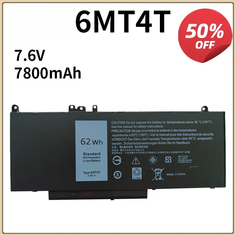 6MT4T 7.6V 62WH Laptop Battery for DELL Latitude E5470 E5570 M3510 15.6" Sereis 7V69Y TXF9M 79VRK 07V69Y