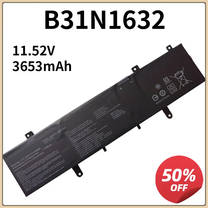 B31N1632 Laptop Battery Compatible with Asus Vivobook 14 X405 X405U X405UQ Zenbook S4100U Series 0B200-02540000 3ICP5/57/81
