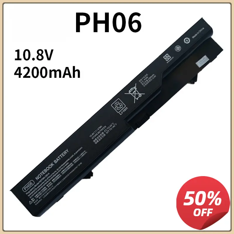 PH06 593572-001 593573-001 Battery for HP ProBook 620 625 4320 4321s 4420s 4520s Compaq 320 420 425 HSTNN-DB1A HSTNN-CB1A 47WH