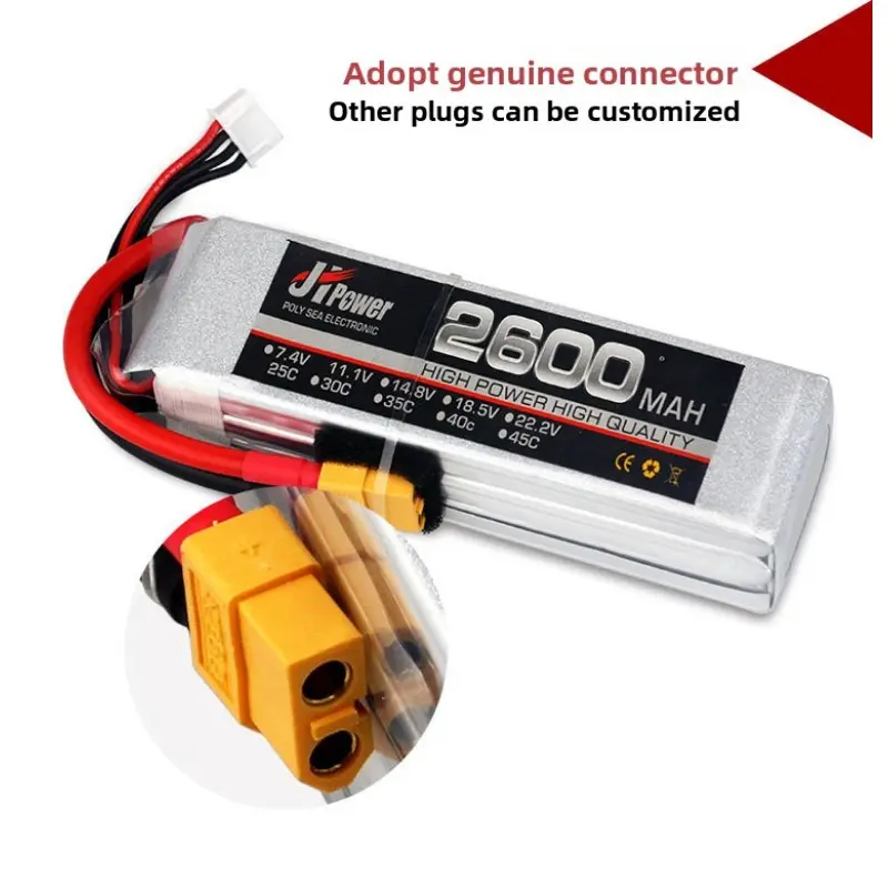Lipo Battery 3S 2600mAh 11.1V 25C with XT90 XT60 XT9S T-Deans EC5 XT150 XT150-AS150 Connector for FPV Quadcopter Helicopter