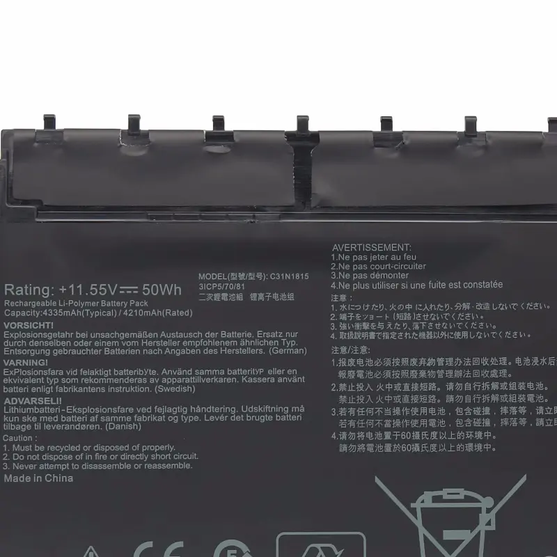 C31N1815 11.55V 50WH Laptop Battery For Asus ZenBook 13 U3300FN UX333 UX333F UX333FA UX333FN BX333FN RX333FA RX333FN DH51