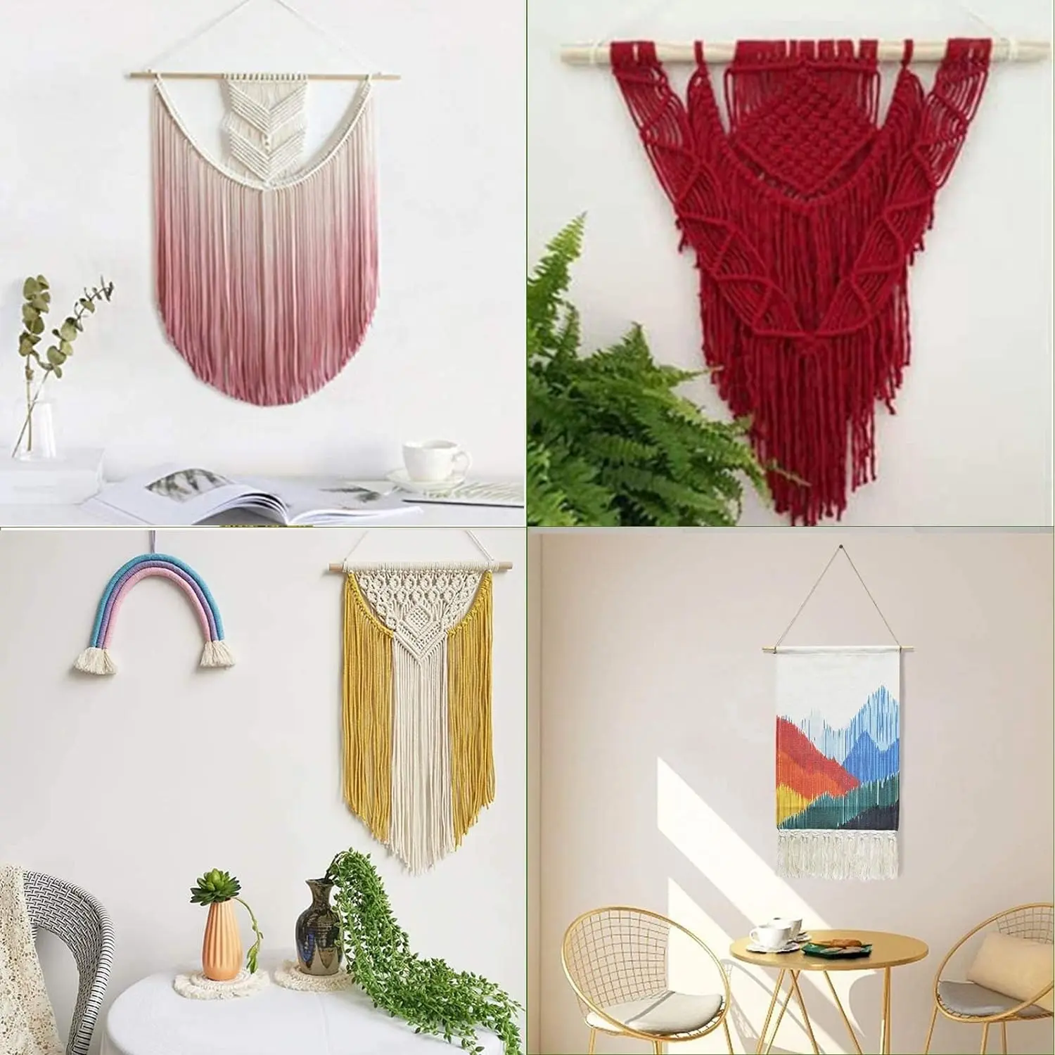 3mm Natural Cotton Macrame Rope Macrame Cotton Cord for Wall Hanging Plant Hangers Crafts Gift Wrapping and Wedding Decorations