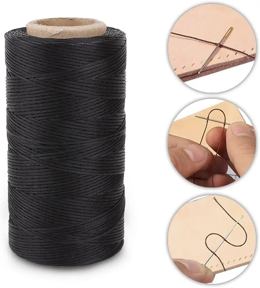 New Christmas High Quality Durable 220 Meters 1mm 150D Leather Waxed Thread Cord for DIY Handicraft Tool Hand Stitching Thread