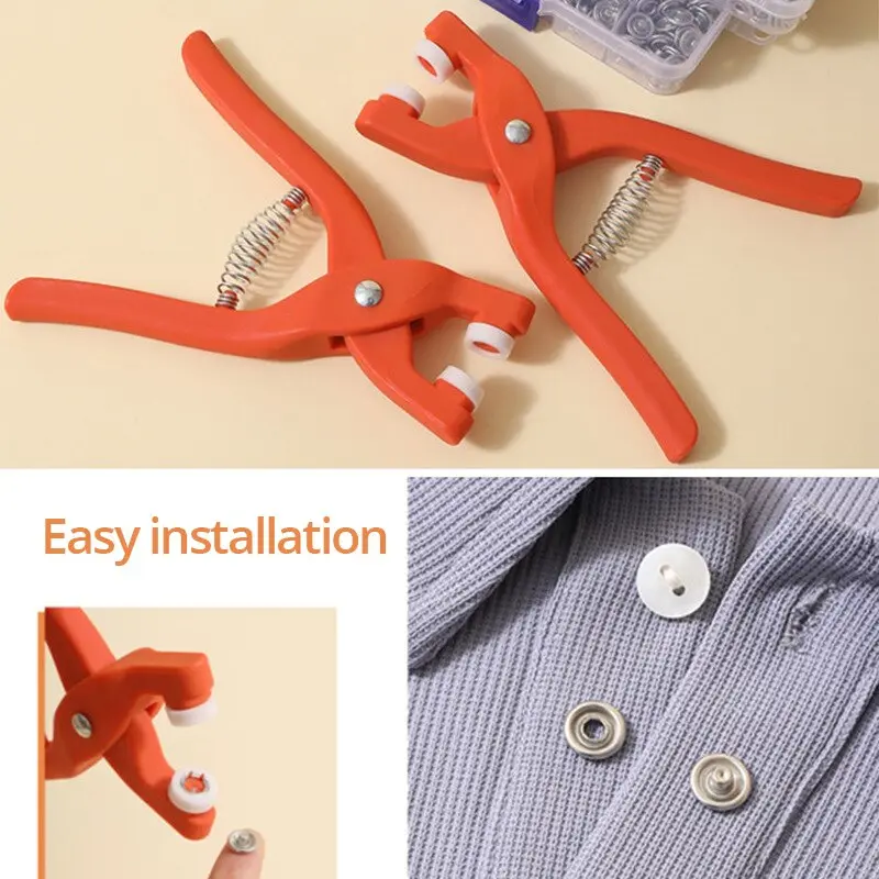 Buckle Rivet Buttons Metal Pliers Snap Button Claw Set Rivet Buckle Installation Tool Kit Hand Pressure Plier