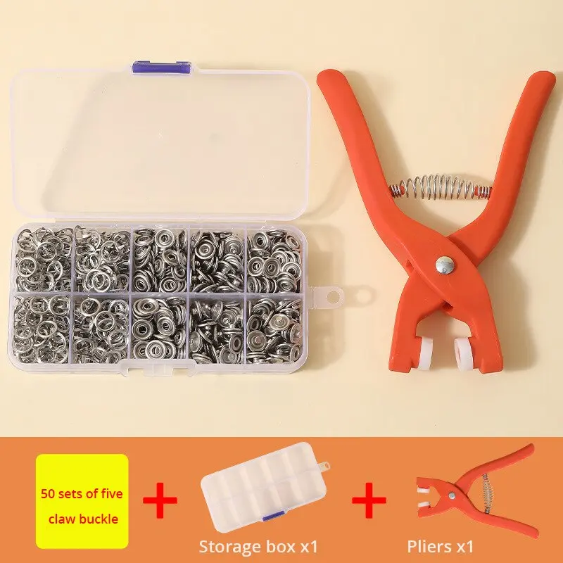 Buckle Rivet Buttons Metal Pliers Snap Button Claw Set Rivet Buckle Installation Tool Kit Hand Pressure Plier