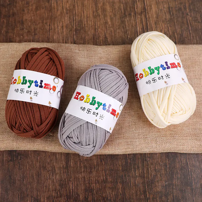 100g Thick Yarn Super Soft Colored Cloth Fabric Strip Yarn For Hand Knitting Woven Bag Carpet Basket DIY Hand-knitted Material