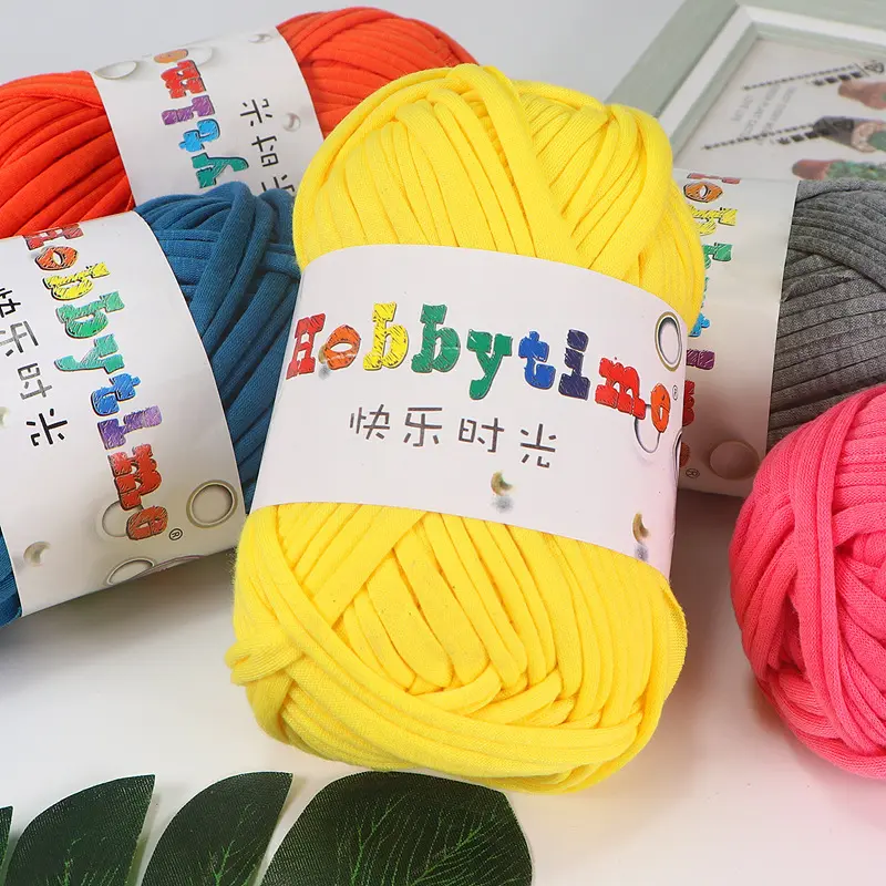 100g Thick Yarn Super Soft Colored Cloth Fabric Strip Yarn For Hand Knitting Woven Bag Carpet Basket DIY Hand-knitted Material