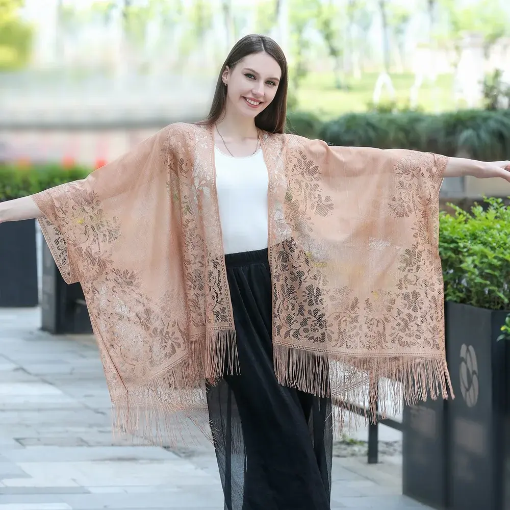 Leisure Ladies Large Capa Sun Protection Shoulder Cover Chinese Dress Beach Vacation Shoulder Wrap Sunshade Umbrella Parasol