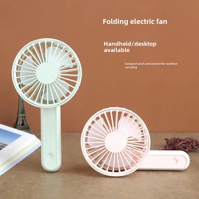 Portable Folding Usb Desktop Handheld Mini Fan High Wind Power Electric Fan For Dormitory Strong Wind Force Compact Design