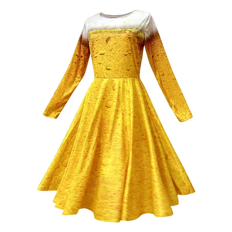 2024 New Style Yellow Gradient Long Sleeve Beer Dresscos Men's Western-Style Clothes Shorts
