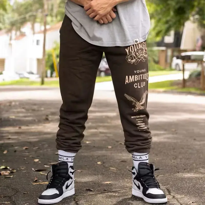 2024 New Men's Sport Casual Fitness Training Pants European Long Style Sweatpants Cross-Border Hot Selling Spring Autumn