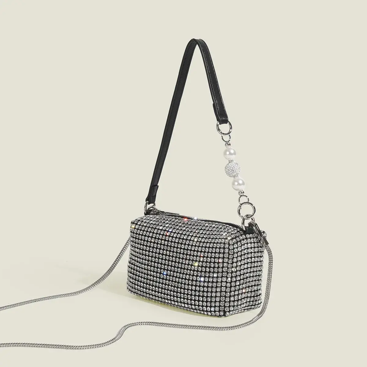 2023 New King Diamond Bag Women's Summer Bright Crystal Flash Niche Embedded Handbag Single Shoulder Slant Cross Bag