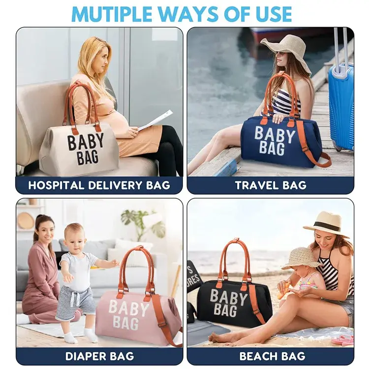Fashionable Diaper Bag Set Of 5 For Baby Mother Travel Bag Multi-Purpose Hand-Held Tote Bag Cross-Border New Arrival