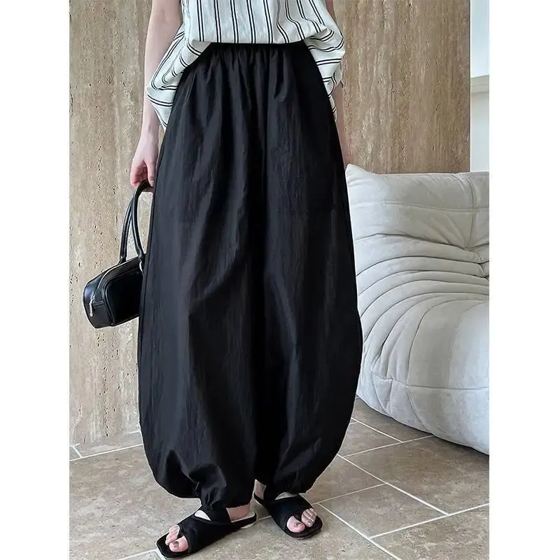 Summer New plus Size Women's Loose Lantern Pants Slimming Wide Leg Casual Loose Feel Long Trousers Comfortable Fit Trousers