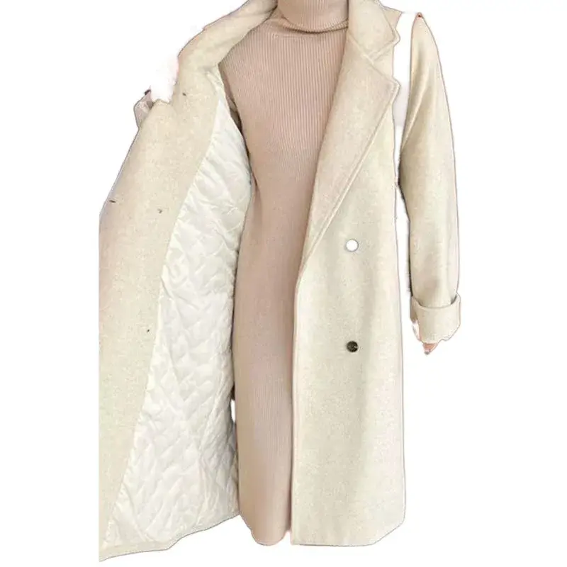 Plus Size Plus Size Loose Thickened Woolen Coat Medium Length Fleece Lined Suit Collar Outerwear for Women in plus Size from ...