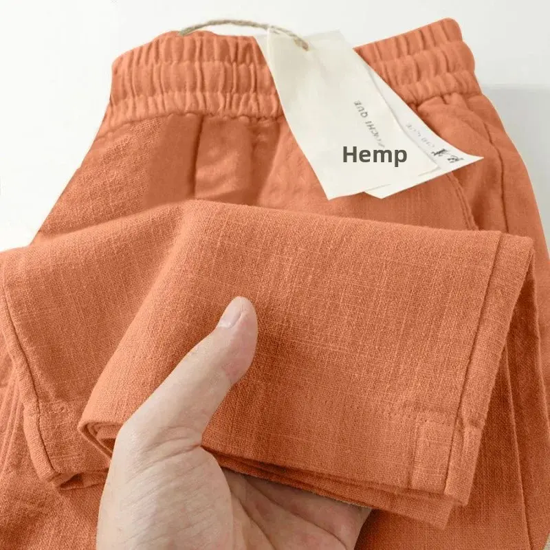 Fashionable Loose Wide Leg Pants Women's Summer Casual Long Trousers Thin Cotton Pure Linen Comfortable Fit Versatile Style