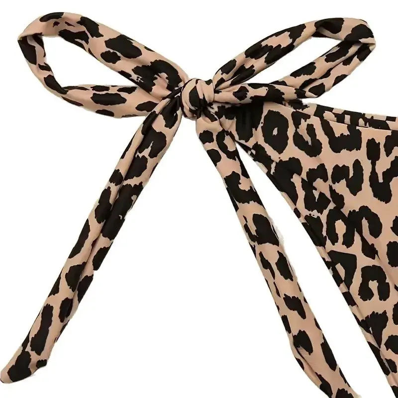Sexy Print Bikini Set Leopard Patterned Two-Piece Swimsuit Cross-Border Strapless Swimwear for Women from Mainland China
