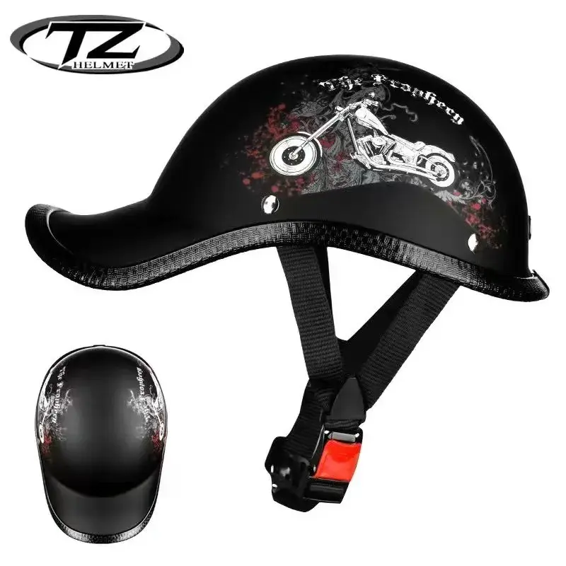 Vintage Unique Half Helmet Harley Davidson Motorcycle Helmet For Men Women Summer Universal Electric Motorcycle
