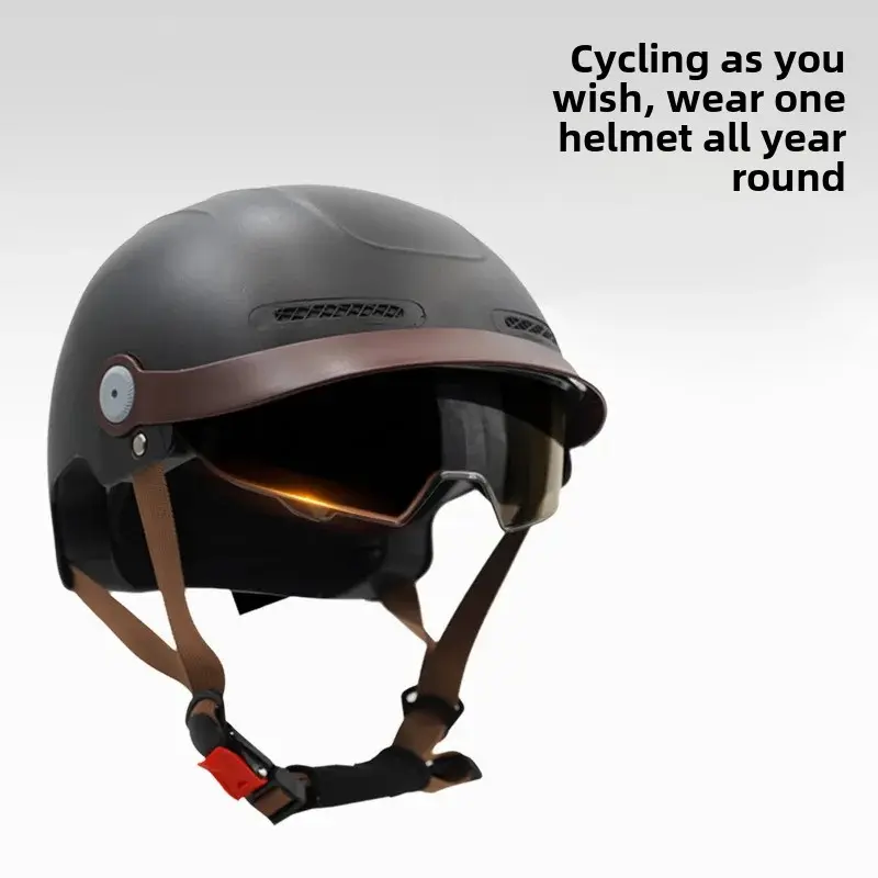 MAHAER Universal Electric Bicycle Helmet Men's Women's Motorcycle Summer Sun Protection Half Helmet Safety Cap Abs Material