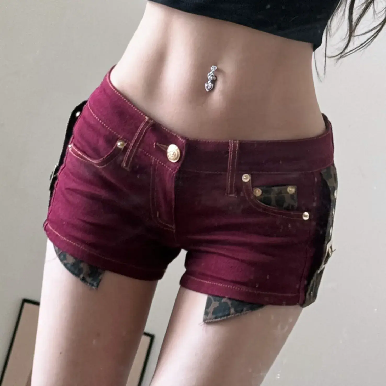 Low Waist Sexy Girl Denim Super Short Shorts Summer New Tight Butt Slimming Sexy Leopard Print Hot Pants Women's Fashion Shorts