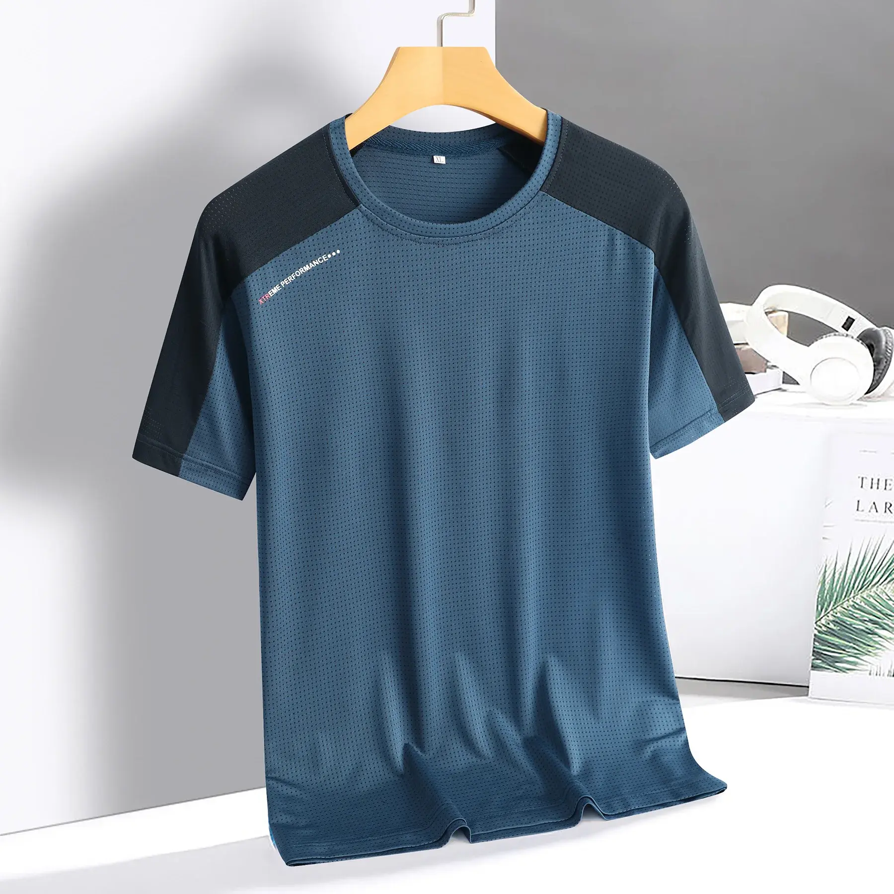 Men's Summer New Short Sleeve T-Shirt Ice Silk Quick Dry Loose Fit Breathable Casual Top Large Size 8XL Comfortable Shirt