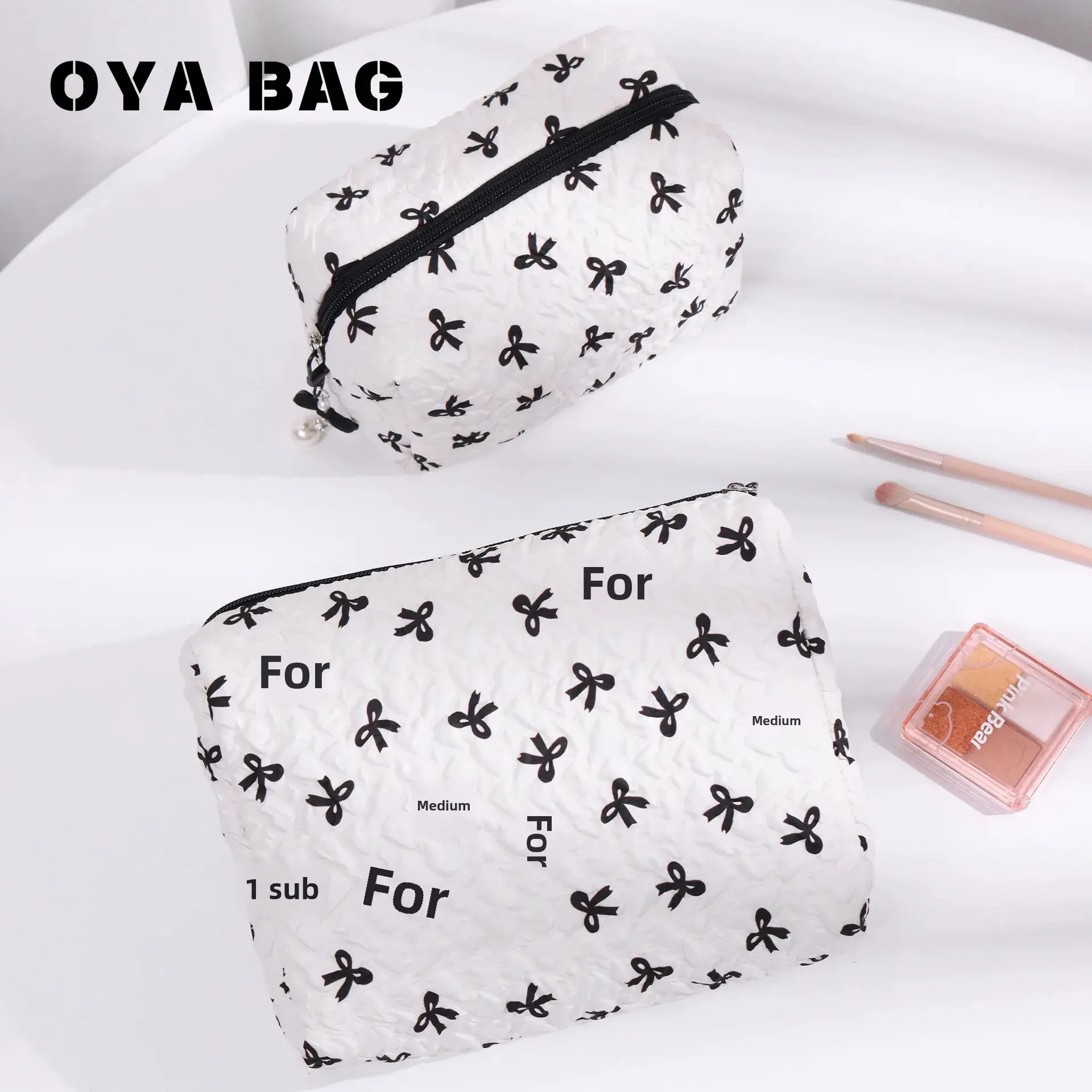 Elegant Engraved Butterfly Knot Large Capacity Makeup Bag Multifunctional Storage Pouch High Aesthetic Value High Quality