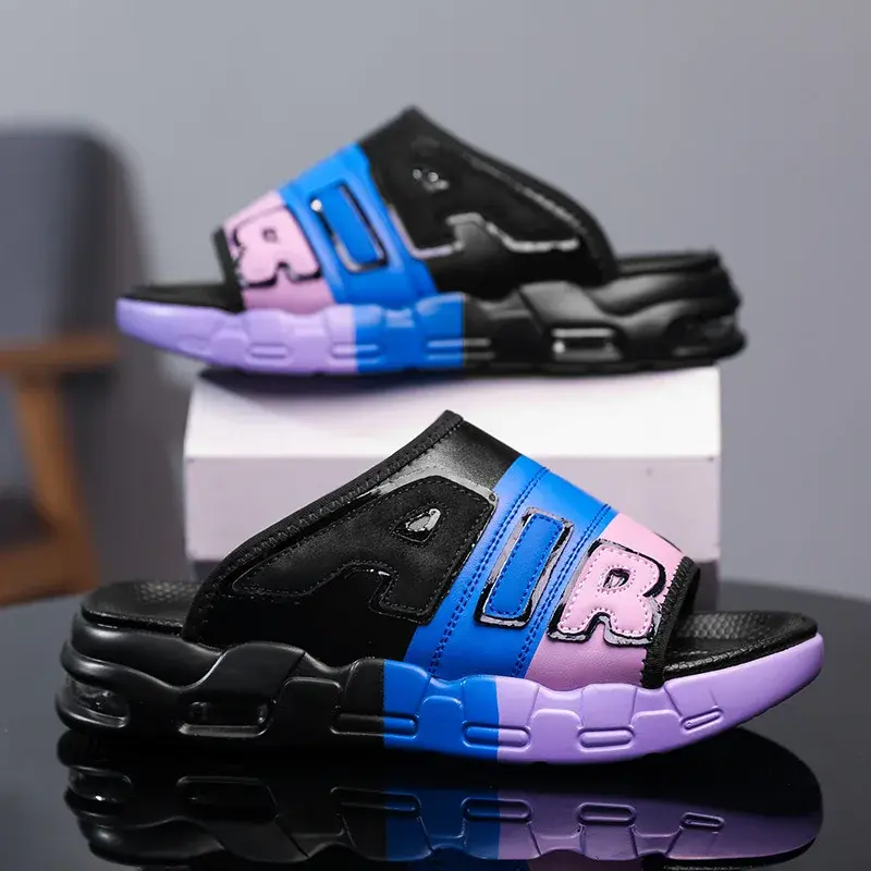 CasualPlus Size Men's Slippers Summer Sports Slippers AIR Air Cushion Men's Thick Bottom Beach Shoes EVA Material