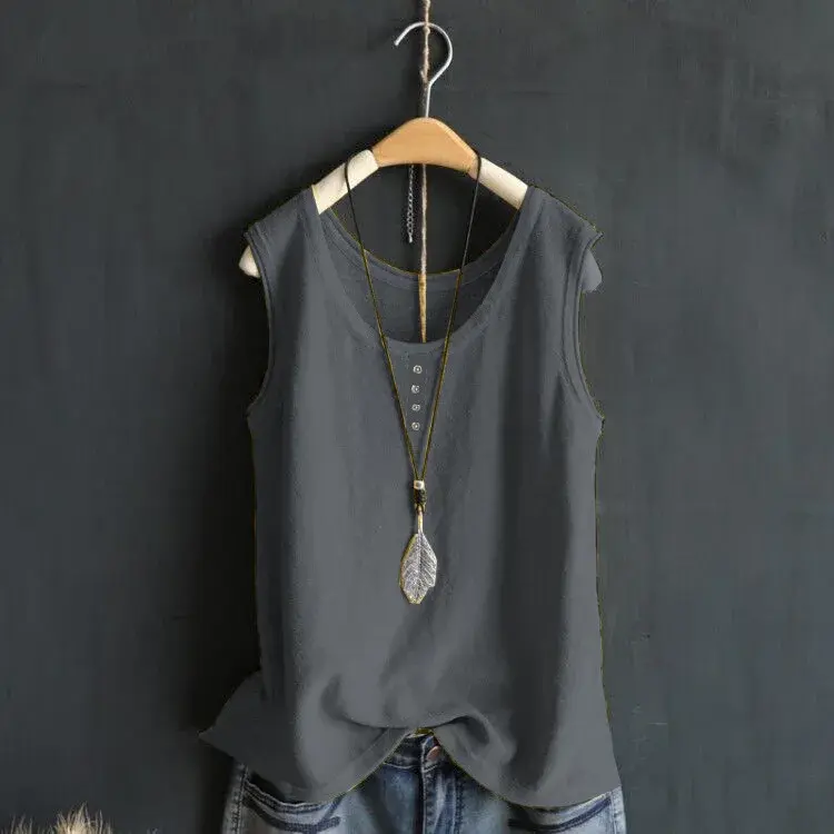 Summer Thin Casual Vest Base Shirt Women's Large Size Cover Belly Slimming Inner Wear Top Korean Style Mommy Outfit