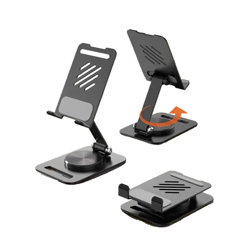 New Model Metal Aluminum Alloy Rotatable Mobile Phone Stand Desktop Foldable Mobile Phone Frame Lazy Tablet Support Frame