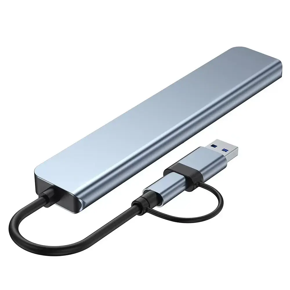 Two-In-One 7-Port USB3.0 Expansion Dock Splitter Computer Laptop USB3.0 Hub Motorcycle Electronic Accessories