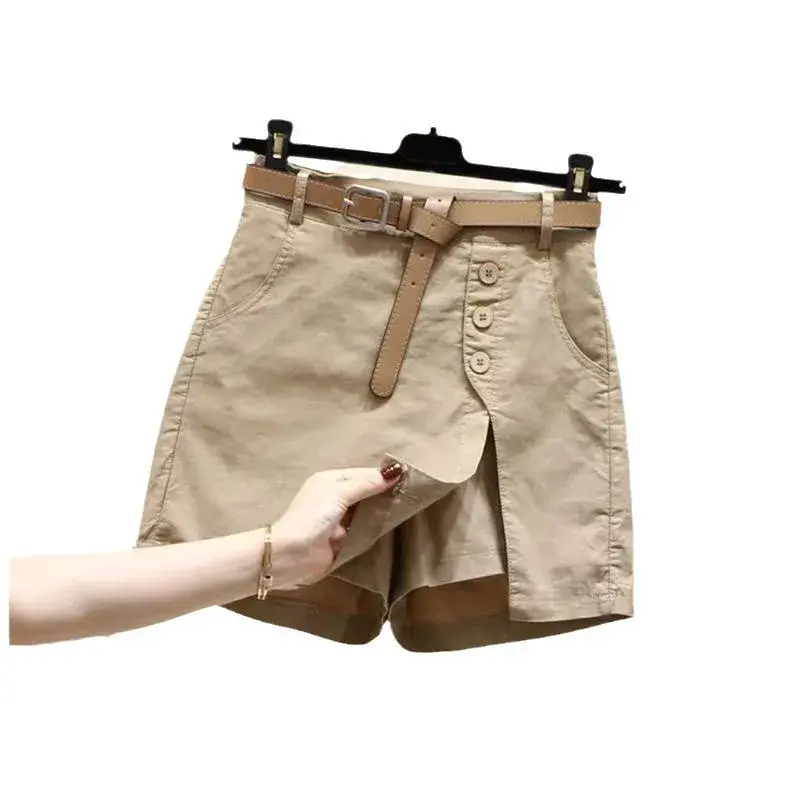 CasualshortsWomen's 2023 Cotton Linen New Style Korean Versatile Fashionable Sister Wind One Piece Export Foreign Trade
