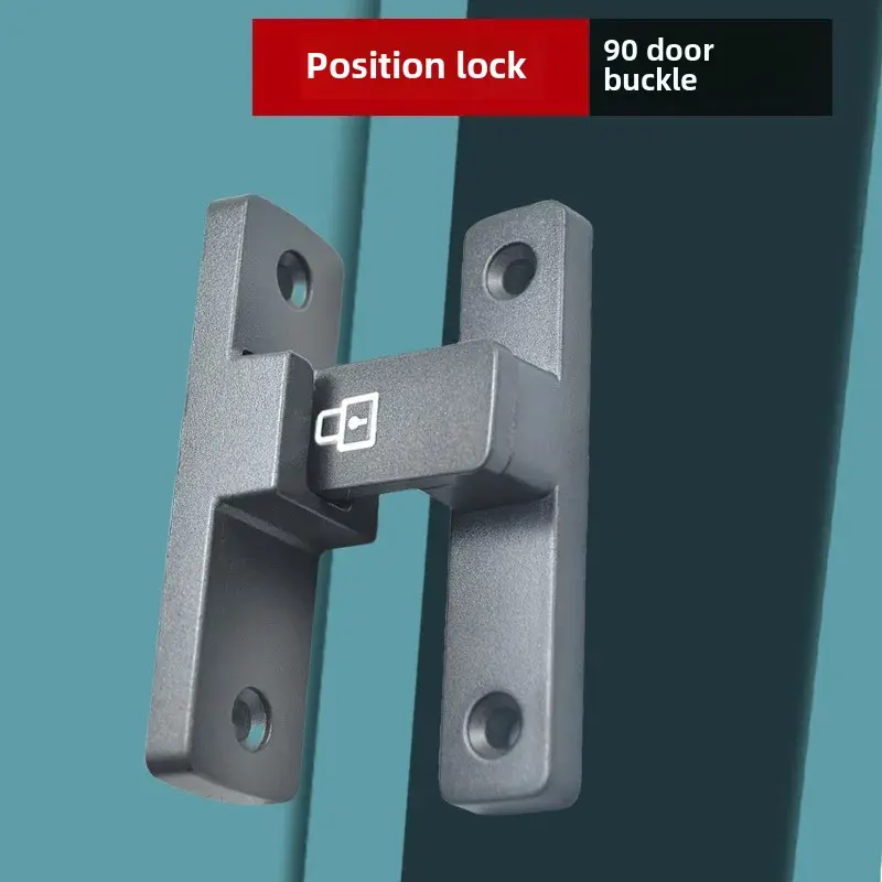 No-Drilling 90-Degree Push-Pull Door Lock Bolt Moveable Door Latch Warehouse Door Lock Card Hold Anti-Theft Toilet Door Latch
