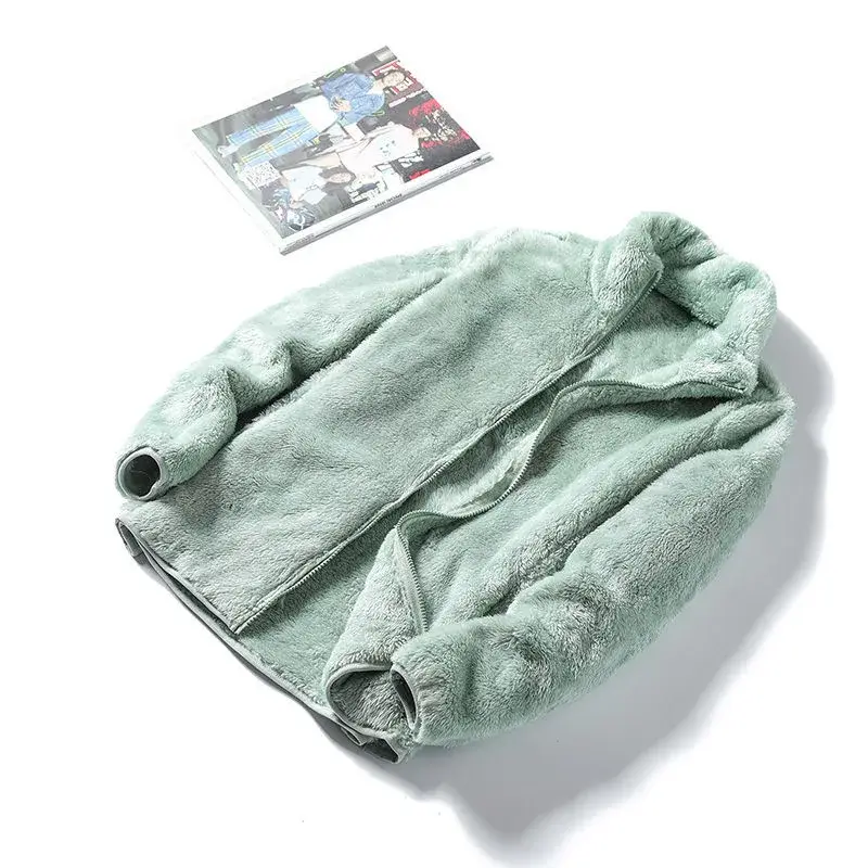 7-Color Double-Sided Coral Fleece Jacket For Men And Women Outdoor Charging Clothes Spring Autumn/Winter Double-Sided Sweatshirt