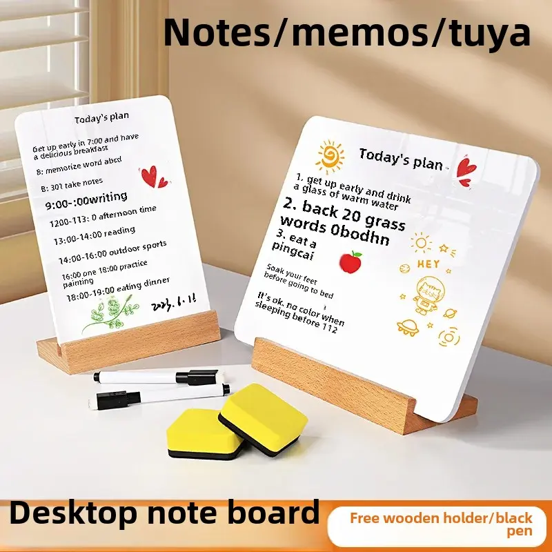 Wholesale Desktop Erasable Whiteboard Dual-Sided Writing Message Board Standing Small Blackboard Message Reminder Sketchboard