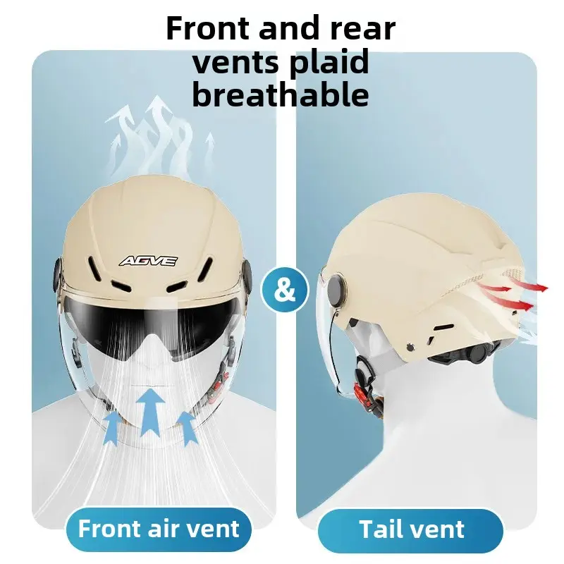 Motorcycle Helmet Sun Protection Half Helmet Riding Safety Cap Men Women's Summer Electric Bottle Certified By 3C Origin Factory