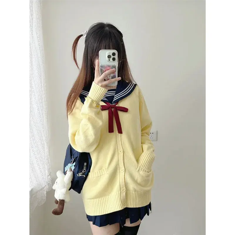 Sweet Slimming Knitted Open Cardigan Women's Outerwear Jk Uniform Style Autumn Winter New College Fashion Meat Covering Top