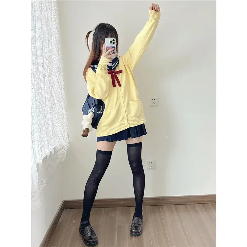 Sweet Slimming Knitted Open Cardigan Women's Outerwear Jk Uniform Style Autumn Winter New College Fashion Meat Covering Top