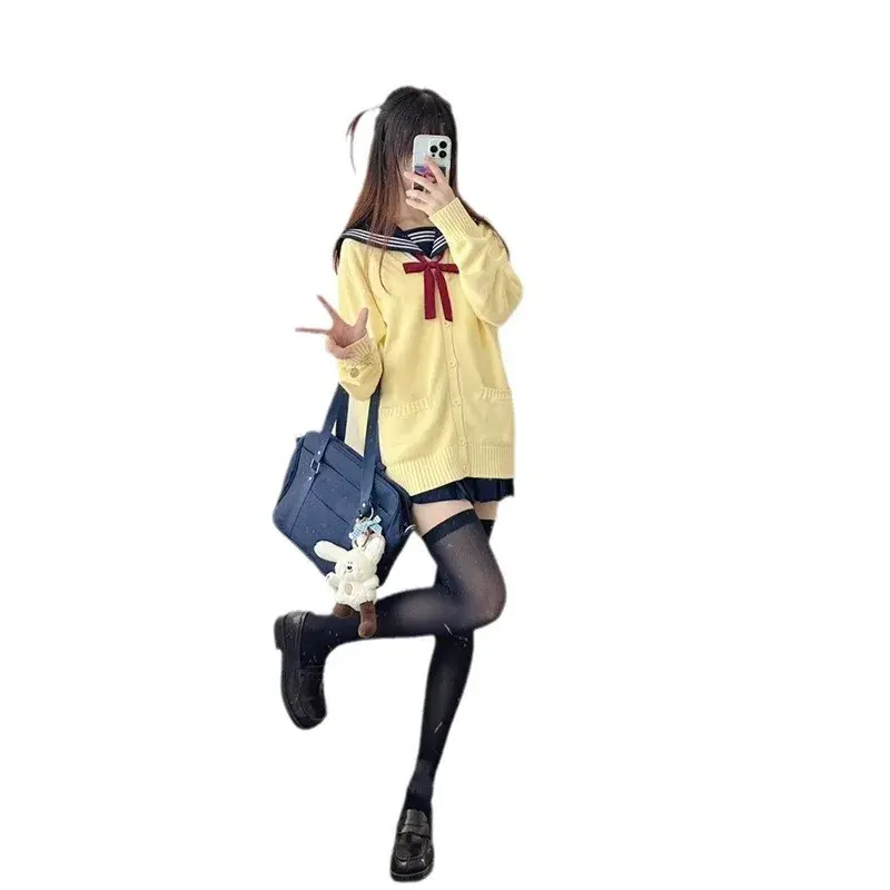 Sweet Slimming Knitted Open Cardigan Women's Outerwear Jk Uniform Style Autumn Winter New College Fashion Meat Covering Top
