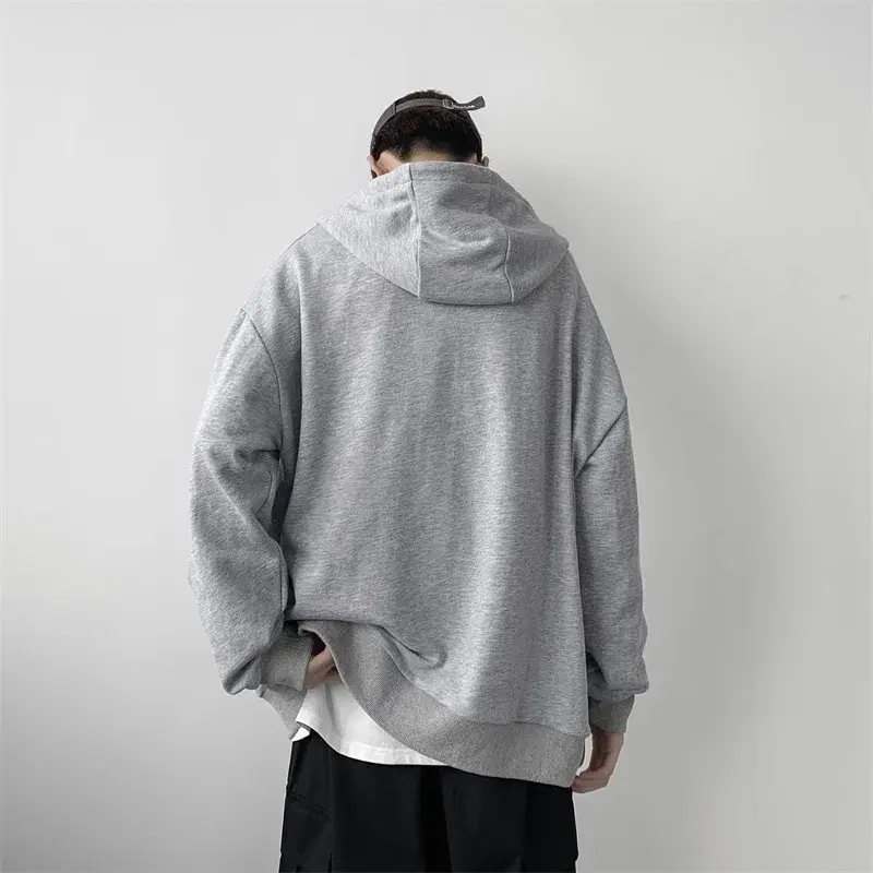 Men's Loose-Fit Cardigan Sweatshirt Autumn Korean Style Versatile Casual Hooded Top Student Sports Jacket