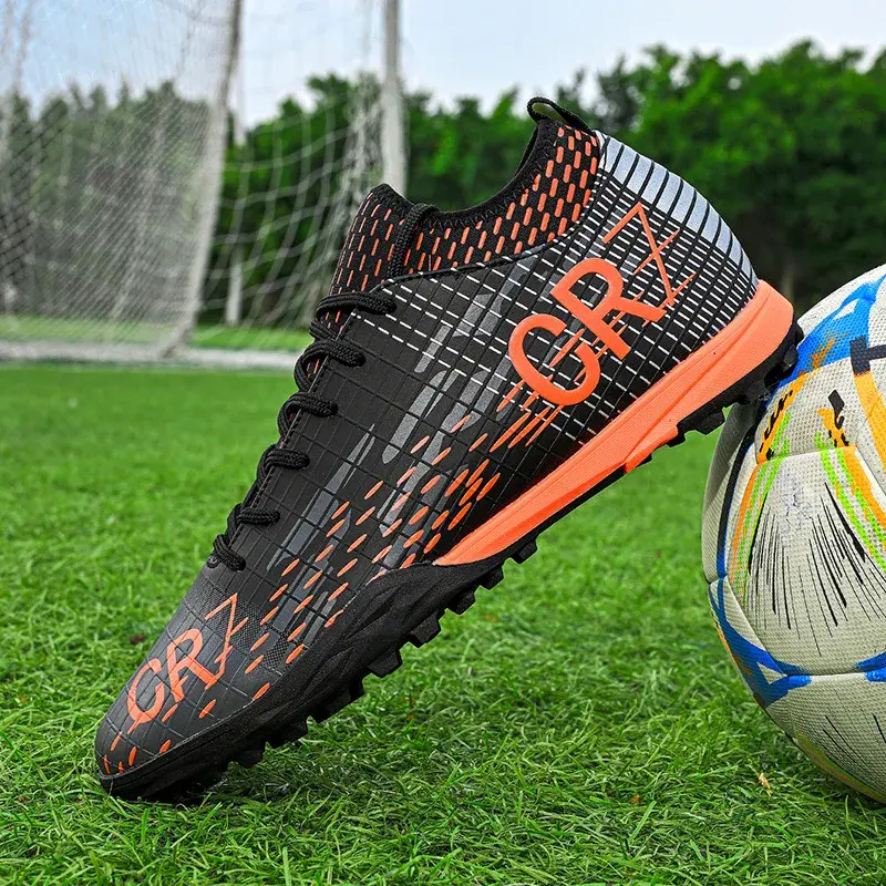 CR7 Football Boots Mid-Top Training Shoes Men's Women's Long Nails TF Broken Nail Professional Competition And Training Shoes