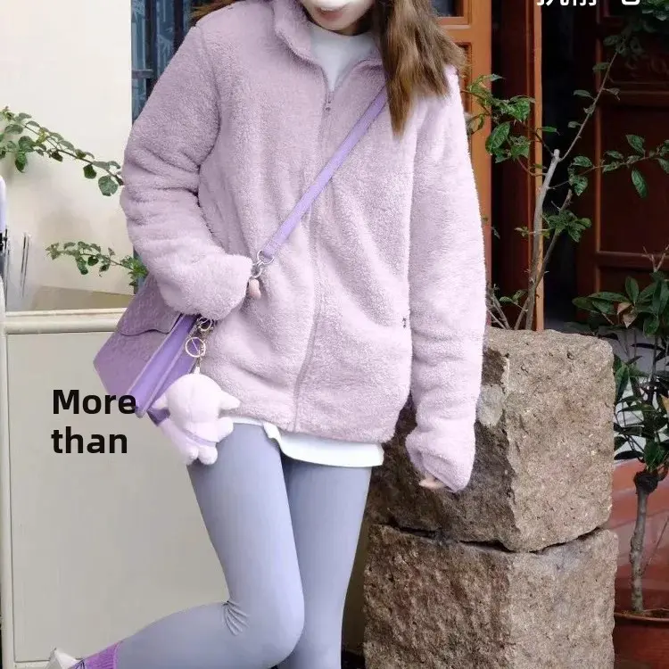 Plus Size Fleece Jacket Thickened Trendy Women's Autumn Winter New Style Loose Fit Hoodie Korean Version Unisex Outerwear