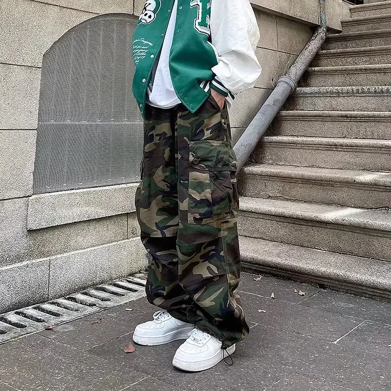 American Style Vintage Hip Hop Camouflage Cargo Pants Slimming Pants For Men Straight Leg Casual Trendy Brand