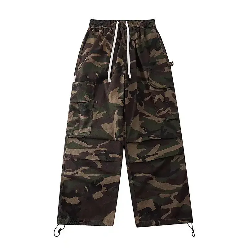 American Style Vintage Hip Hop Camouflage Cargo Pants Slimming Pants For Men Straight Leg Casual Trendy Brand