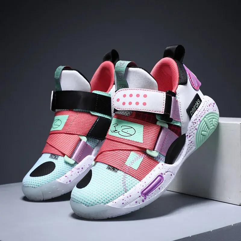 2024 New Men's Children's Sports Shoes Breathable Professional Basketball Shoes For Middle And Large Children Summer EVA Sole