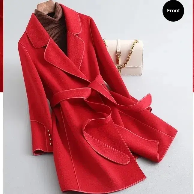 Korean Style Double Woolen Coat Women's Autumn Winter New Fashion Youthful Medium Length Trendy Women's Coat Polyester Fiber