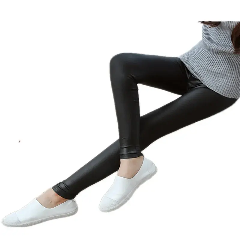 Thickened Gold Armor Women's Leggings Autumn Winter Fleece Lined Warm Leather Pants Base Layer Trousers for Ladies