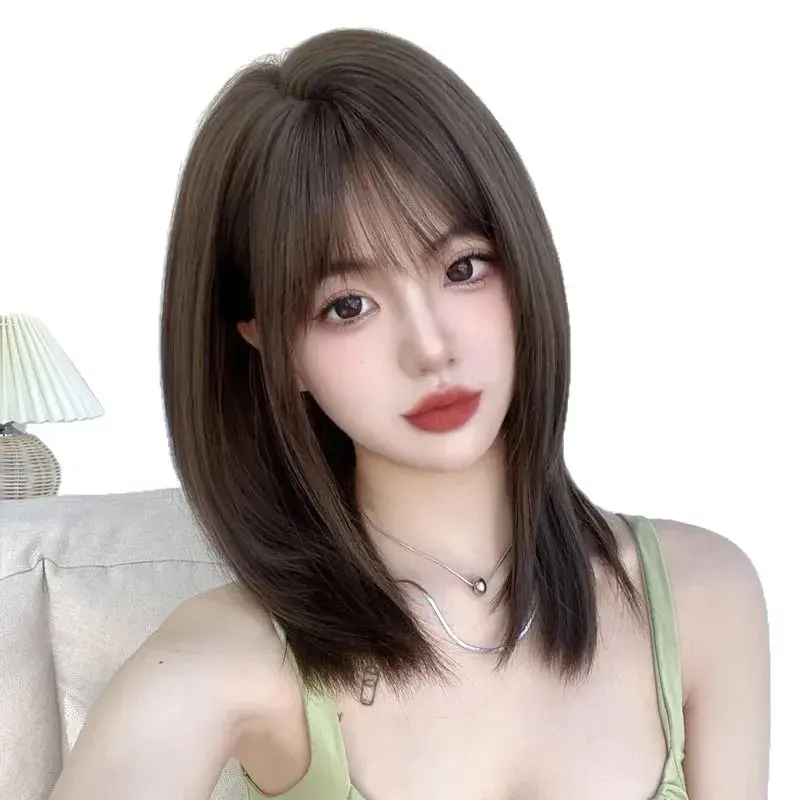 Natural Short Hair Wig for Women Full Head Cover Cute Affordable Popular Shoulder Length Hair Extensions Easy to Wear And Mainta